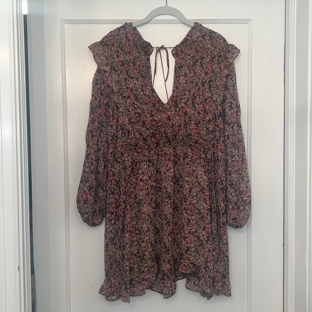 For Love & Lemons Katarina Mini Dress in “Rose”